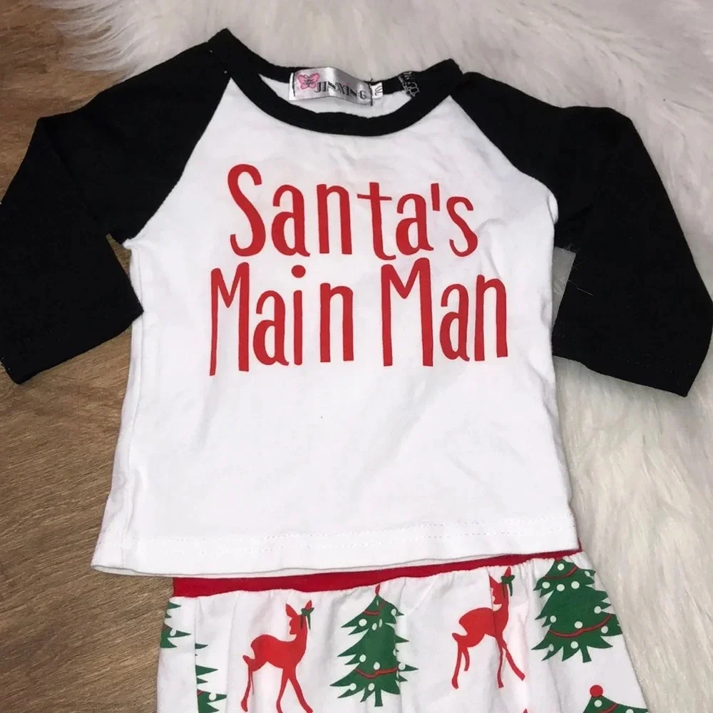 Santa’s main man 6-12 months Christmas pajamas